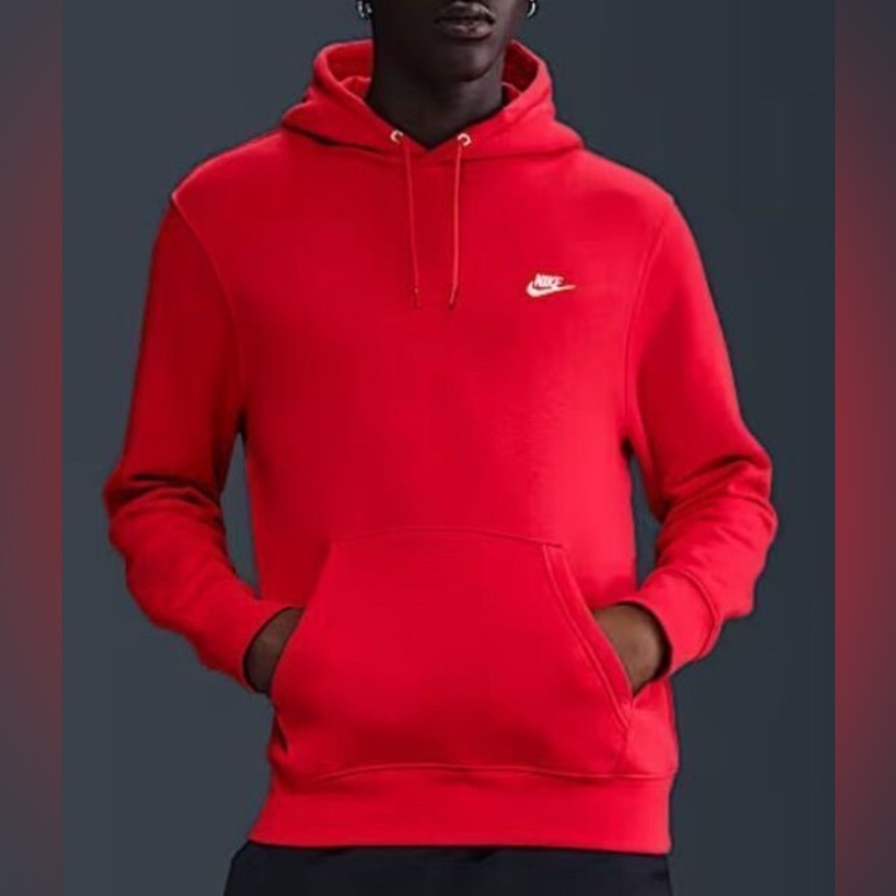 NIKE swoosh unisex classic red pullover hoodie sz S active